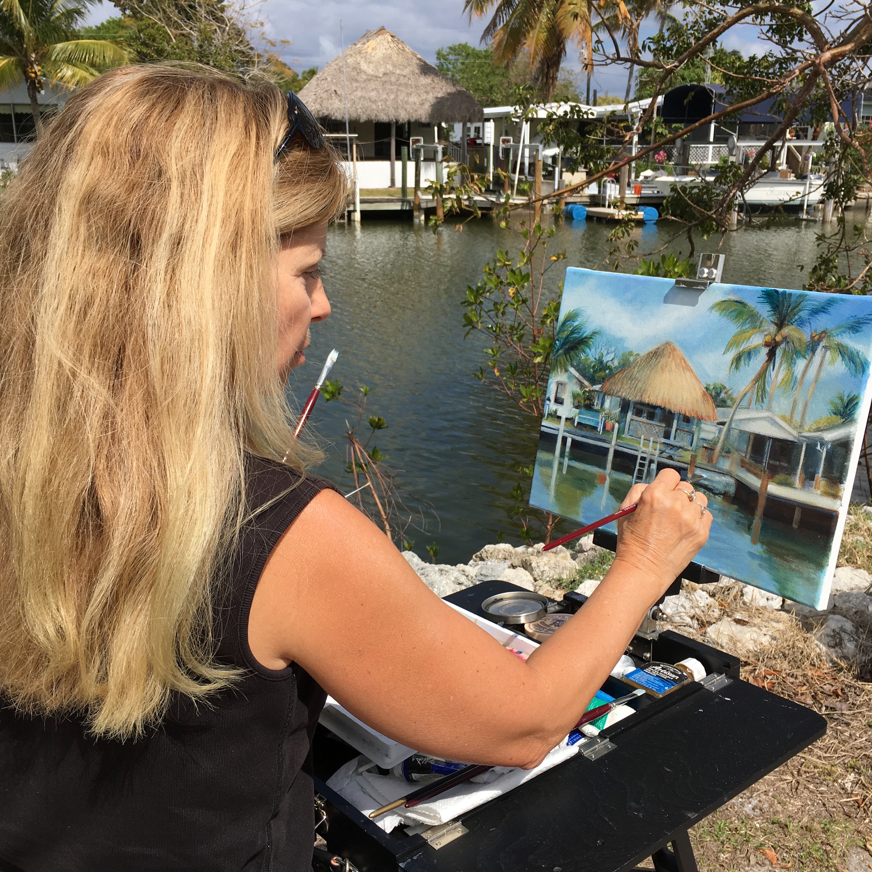 Plein air painting in Goodland, Florida.